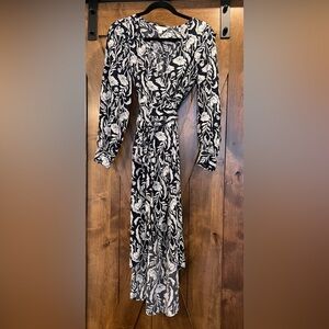 Elegant Black and White Floral Dress